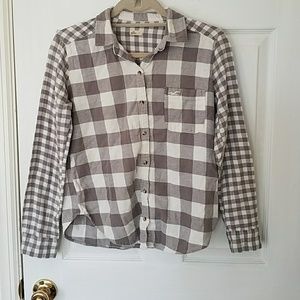 Hollister Grey Checkered Flannel Shirt